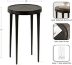 Kate and Laurel Rava Modern Metal Round Side Table, 14 x 14 x 22, Black, Cast Aluminum Accent Table for Use as Indoor Plant Stand or Living Room Decor Piece