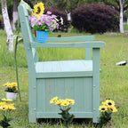 48.8in Wooden Outdoor Storage Bench with backrest, Patio Garden Bench 2-Seater, Weatherproof Storage Box Bench for Backyard, Porch, Terrace, Garden (Natural, Wood)