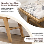 chairus Modern Shoe Bench Linen Fabric Upholstered Padded Seat Wooden Entryway Bench for Living Room End of Bed Hallway(Floral, 43.5" W)