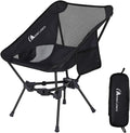MOON LENCE Portable Camping Chair Backpacking Chair - The 4th Generation Ultralight Folding Chair - Compact, Lightweight Foldable Chairs for Hiking Mountaineering, Beach (Black-1Pack)