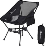 MOON LENCE Portable Camping Chair Backpacking Chair - The 4th Generation Ultralight Folding Chair - Compact, Lightweight Foldable Chairs for Hiking Mountaineering, Beach (Black-1Pack)