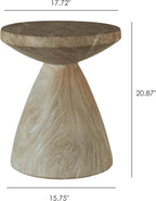 17.72" Cement End Tables for Patio,Faux Terrazzo Modern Small Round Side Accent Table,Tree Stump Garden Stool Drum Indoor and Outdoor,Marble
