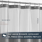 N&Y HOME Extra Long Waffle Weave Shower Curtain with Snap-in Fabric Liner Set, 12 Hooks Included - 71" x 84", Hotel Style, Mesh Top Window, Machine Washable & Water-Repellent - 71x84, Gray