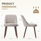 MALOL Upholstered Dining Chairs Set of 2, Modern Fabric Kitchen Chairs with Back, Wood Legs for Kitchen Dining Room Restaurant, Camel