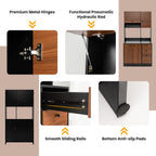 LOKO 71” Tall Kitchen Pantry Storage Cabinet, Freestanding Buffet Hutch with Doors, Adjustable Shelves, 3 Drawers and Microwave Stand, Kitchen Hutch for Dining Room, Living Room (Walnut)