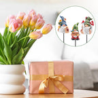 Garden Gnomes Stakes 3 Inch Plant Decorations for Pots Outdoor Statues Indoor 3 Pack Large Garden Gnomes Decorations for Home