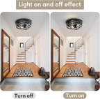 13 Inch Close to Ceiling Light Fixtures 2 Pack, 3-Lights Farmhouse Flush Mount Ceiling Light, Black Indoor Metal Cage Semi Flush Mount Ceiling Light for House Hallway Kitchen Bedroom