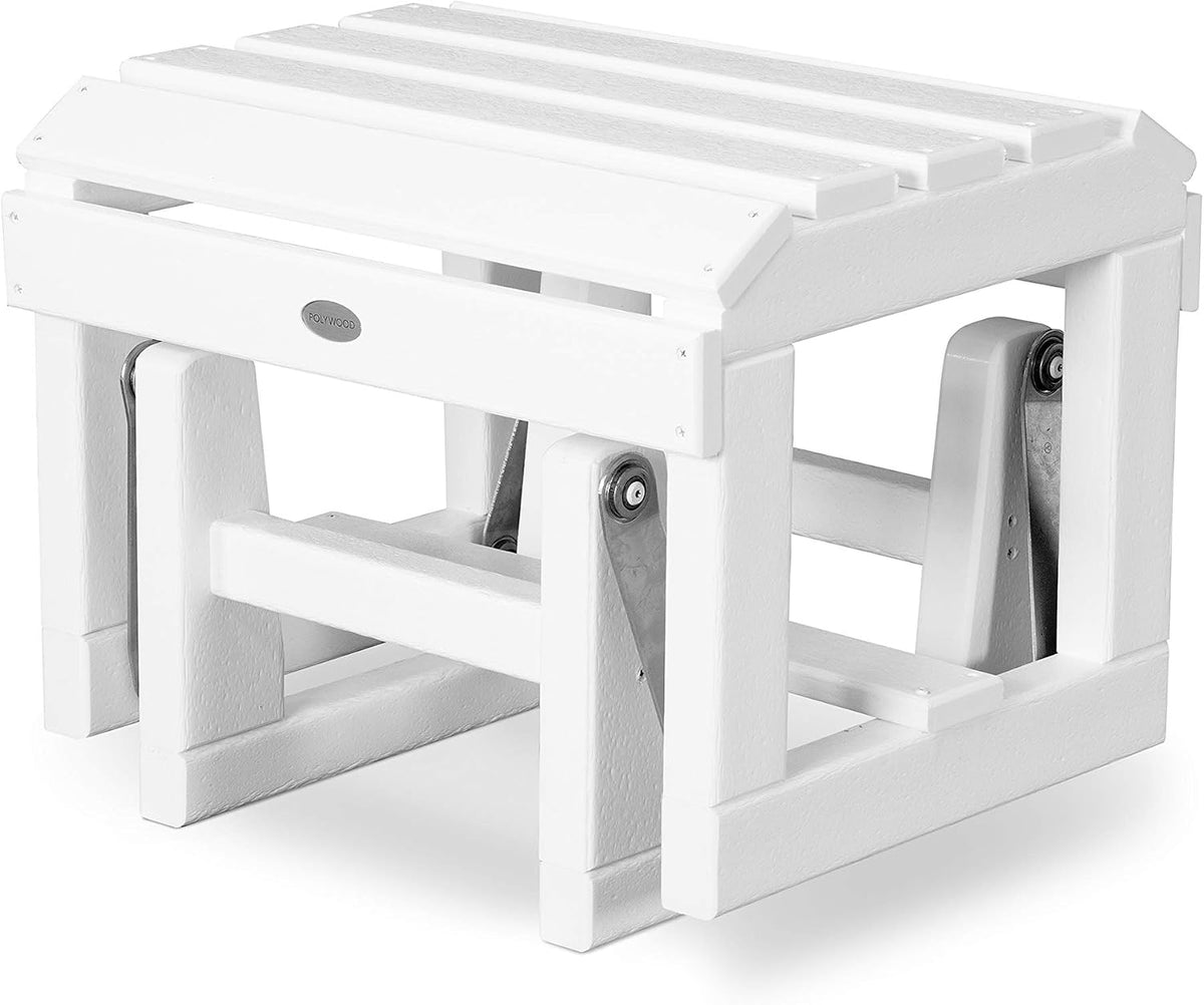 POLYWOOD OTGLWH Classic Adirondack Glider Ottoman, White
