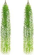 5 Pack Artificial Hanging Willow Vine (3.3ft) - Fake Greenery Plants for Indoor/Outdoor Decor, Wedding & Photography - Green Tail Design (No Basket Included)