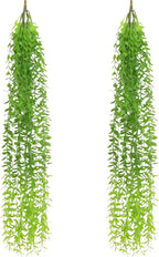 5 Pack Artificial Hanging Willow Vine (3.3ft) - Fake Greenery Plants for Indoor/Outdoor Decor, Wedding & Photography - Green Tail Design (No Basket Included)
