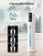 9L/2.38Gal Smart Humidifiers For Large Room,30dB Quiet Whole House Humidifier,Cover Up To 600ft² App/Remote Control,Humidifier For Bedroom,Humidifiers With Essential Oil Diffuser,12 H Timer,White