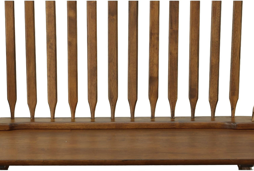 Carolina Chair & Table Farmhouse Windsor Bench – Traditional Style Spindle Back Multi-Step Finish Wooden Frame and Seat Modern Bench - 2 Person Seating Home Decorative Accent Furniture (American Oak)