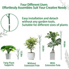 6 Pack Plant Support Plant Stakes for Indoor and Outdoor Plants, 44.8” Plant Sticks with Plant Clips Twist Tiers and Plant Tiers for House Potted Plants, Monstera Plant Support for Climbing Plants