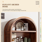 Ieejdn 71" Tall Arched Kitchen Pantry,Modern Fluted Wood Storage Cabinet with Doors,Adjustable Shelves,Organizer, Versatile Cupboard for Kitchen,Living Room,Dining Room,Bathroom,Walnut3