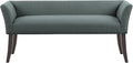 Madison Park Accent Bench, Upholstered with Nailhead Trim, & Padded Seat Entryway Bench Small, End of Bed Bench with Back, 49.5" W x 19.25" D x 23" H, Slate Blue
