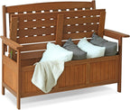 Furinno TIOMAN Outdoor Storage, Kent Storage Bench with Teak Wood, for Patio, Garden, Porch, Natural