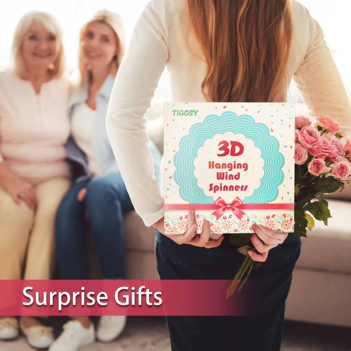 Dragonfly Wind Spinners Dragonfly Gifts for Women/Men 12 inch 3D Stainless Steel Hanging Wind Spinner Metal Wind Catchers Kinetic Sculpture for Indoor/Outdoor Decor, Yard Art, Garden Decorations