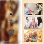 Three Cooper Leaf Temple Wind Chime,Wind Chimes with 3 Bells, Feng Shui Wind Chimes for Home Yard Outdoor Decoration, A Great Memorial Wind Chime for Someone Who Loves Peace