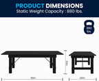 Flash Furniture Hercules Commercial Rectangular Farmhouse Folding Table, Antique Rustic Solid Pine Dining Room Table, Foldable Locking Legs, 8' x 40", Black Wash