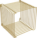 Retro Side Table, Industrial Night Stand, Wire Cube Storage Rack, Coffee Table, Small End Tables, Iron Multi-Purpose Desktop Shelf for Compact Spaces, Living Room Bedroom (Gold, 11.81in)