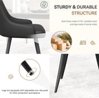 Faux Leather Chairs Set of 4, Waterproof Padded Seat,Black | Modern Dining Chair, Metal Legs, Ergonomic Wide Backrest, Stain Resistant, Easy 10-Min Assembly, Kitchen Living Room