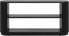 58.9" Modern Console Tables with 3 Tier Open Shelves, Storage Wood Entry Way Table Narrow Long Accent Table for Living Room, Hallway, Entrance, Foyer, with Ash Veneer & Fluted Side, Black