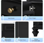 JIVOIT 24 Inch Bathroom Vanity with Ceramic Sink Top, Solid Wood & MDF Vanity Cabinet with Flip-Out Drawer, 3 Drawers & Storage Cabinet, Adjustable Shelf, Door-Mounted Storage Rack (Black-33)