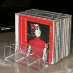Pmsanzay DVD Storage Box - Clear Acrylic - Stackable DVD and CD Holder, CD Display Rack CD Organizer Stand - Holds up to 14 Standard CD Cases for Media Shelf Storage and Organization - No DVD