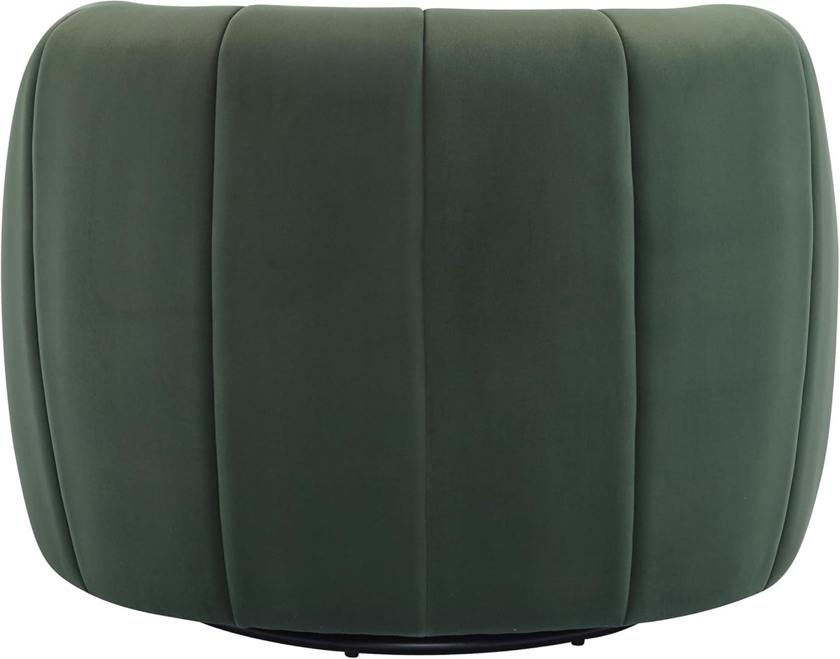Christopher Knight Home Monroe Velvet Swivel Club Chair,Armchair with 360-Degree Rotation,Upholstered Barrel Swivel Sofa Chair for Living Room/Bedroom,Tufted Back,Thick Cushion, Iron Base, Olive Green