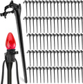 Jetec 120 Pieces Christmas Light Stakes Universal Yard Lawn Holiday 7.5 Inches Light Ground Stakes for C7 C9 String Lights Christmas Outdoor Lights Holders on Yards, Driveways (Black)