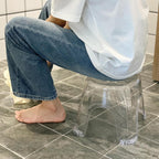 Acrylic Stool Shoe Changing Stool Portable 21cm Height Stable