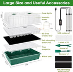 BlumWay Self-Watering Seed Starter Tray Kit with Grow Light and Humidity Dome, 3 Color Growing Light,120-Cell Plant Seedling Tray,Reusable Germination Trays,Adjustable/Timed Light Plant Starter Set