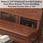 Farmhouse Wood Dining Bench 47.2/55.1/63in Kitchen Bench with Back Shoe Bench Entryway Bench Sturdy Comfortable End of Bed Bench for Bedroom Living Room Dining Room Patio Hallway(Walnut,47.2in)