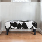 HomeStock Urban Upmarket Faux Cowhide Bench with Nailheads, Bold Statement Piece with Nailhead Trim, Additional Seating, 40" L x 17" W x 17" H in Plush Faux Velvet Fabric