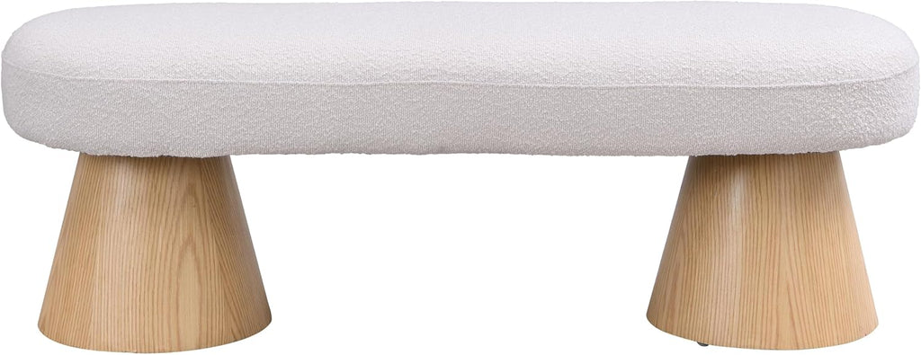 LUMISOL Upholstered End of Bed Bench, Dining Bench for Dining Room, Modern Stool Ottoman for Bedroom, Living Room, Dining Room, Entryway, Beige