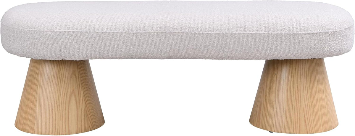 LUMISOL Upholstered End of Bed Bench, Dining Bench for Dining Room, Modern Stool Ottoman for Bedroom, Living Room, Dining Room, Entryway, Beige