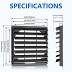 36 Inch Galvanized Sheet Spraying Automatic Exhaust Shutter Louver Vent (No Fan Blades and Motor) for Home Attics, Workshops, Barn, Greenhouse