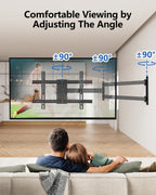 FORGING MOUNT Corner TV Wall Mount Long Arm TV Mount for 32-75 inch TVs | Single Stud Full Motion Articulating TV Bracket with 33” Extension, Swivel Tilt, Max VESA 600x400mm, Holds up to 100 lbs