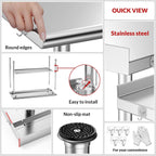 Atelicf NSF Stainless Steel Prep Table 24X48 inch with Backsplash | Commercial-grade table for restaurants, kitchens, food trucks, breweries, bars, garages, and outdoor BBQ