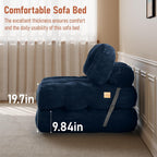 Folding Sofa Bed, Convertible Sleeper Chair with Back Support and Pillow | Foldable Couch for Living Room/Guest Use/Home Office, Foldable Chair Bed for Adults, Navy