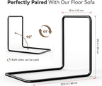 WOWMAX L-Shaped Metal Support Frame for Our Boho Floor Sofa, Freestanding Sofa Bracket Accessory, Easy Assembly, Sturdy Back Support, Sofa Not Included