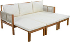 Outdoor Daybed Patio Sofa Bed 3 Seat Sunbed,Sleeper Couch for Patio, Backyard, Pool (Beige/3)