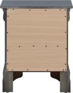 Sleek Metallic Black Nightstand with Drawers ﻿,for Small Spaces