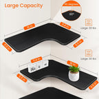 Homode Corner Shelves Wall Mounted, Set of 3 Floating Corner Shelves with Cord Hole, 3 Tier Wooden Hanging Display Shelf for Bathroom Kitchen Living Room, Black