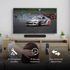 Sound Bass Soundbar Mount for Sonos Ray Sound Bar, Easy Install, Black | Includes All Necessary Mounting Hardware, Floating Style Soundbar Wall Bracket for Under TV or Above, Easy to Install, Black