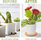4 Pieces Cork Plant Mats Round Cork Plant Coasters for Garden Pots, DIY Craft Project (4 Inches,6 Inches)