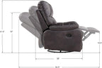 Wallace & Bay Hooper Swivel Recliner Glider, Dark Gray