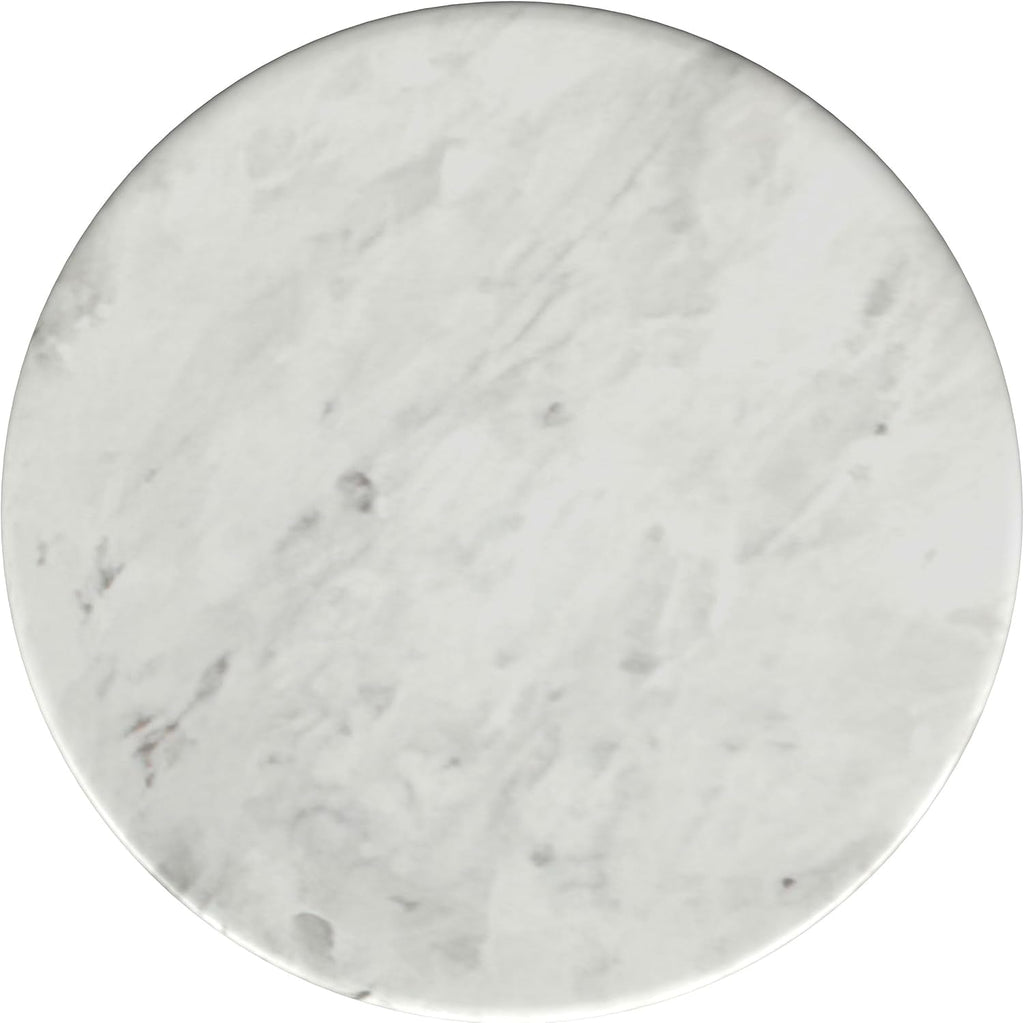Coaster Home Furnishings Berkeley Round Marble Top Side Table White and Brown