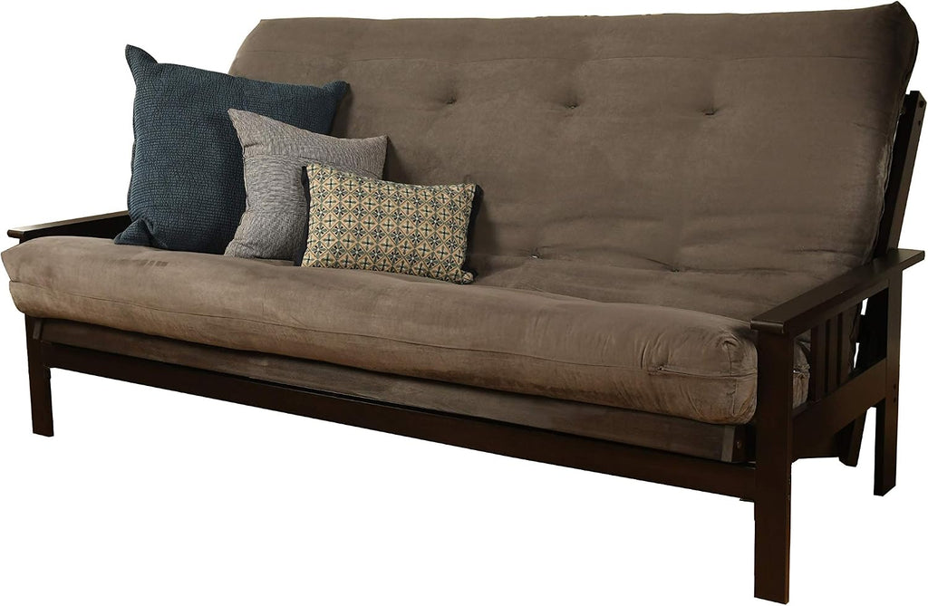 Kodiak Furniture Monterey Queen-size Futon, Espresso Finish with Suede Gray Mattress