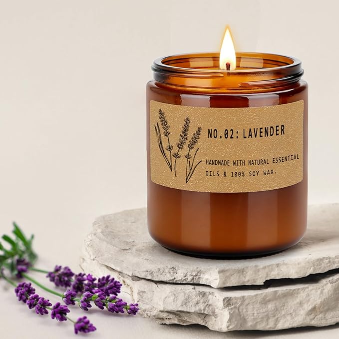 Candles for Home Scented Candles Set, 4 Pack Candles Gifts Set for Women/Men, Soy Candle, Lavender Candle, 220H Long Lasting Soy Wax Candle Set for Mother's Day, Birthday, Anniversary, Men